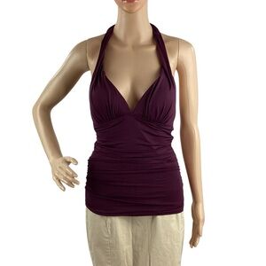Lauren Ralph Lauren Beach Club Halter Tankini Top Burgundy 4